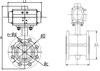 進口法蘭氣動蝶閥尺寸