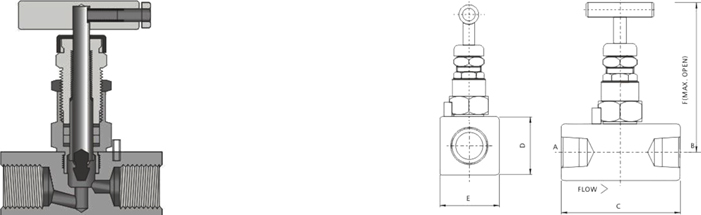 進(jìn)口內(nèi)螺紋針型閥尺寸