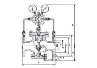 進口氮氣減壓閥結構尺寸圖