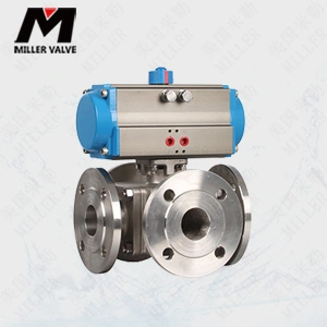 進(jìn)口四通法蘭氣動(dòng)球閥