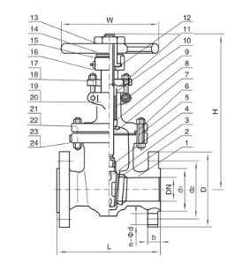 進口氣動閘閥尺寸